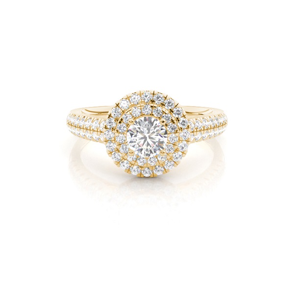 Prong Setting Halo Diamond Engagement Ring