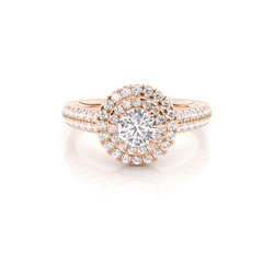 Prong Setting Halo Diamond Engagement Ring