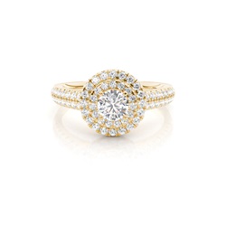 Prong Setting Halo Diamond Engagement Ring
