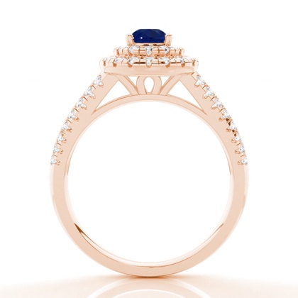 Rose Gold Sapphire Diamond Rings
