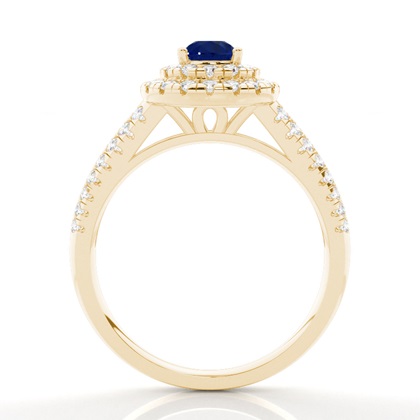 Yellow Gold Sapphire Diamond Rings