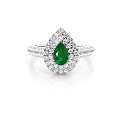 Prong Indstilling Emerald Halo Forlovelsesring