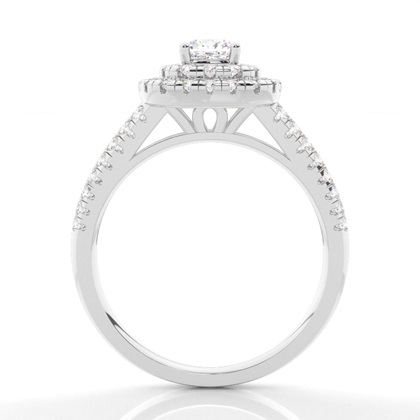 Cushion Cut Halo Diamond Engagement Rings