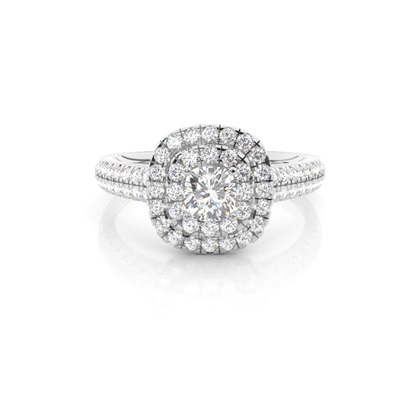 Cushion Halo Diamond Engagement Rings