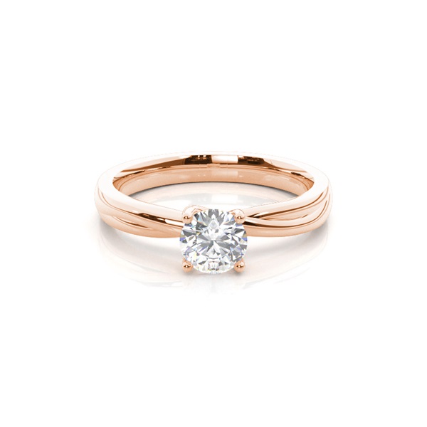 4 Prong Setting Round Diamond Plain Engagement Ring