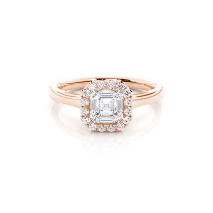 Rose Gold Halo Diamond Engagement Rings