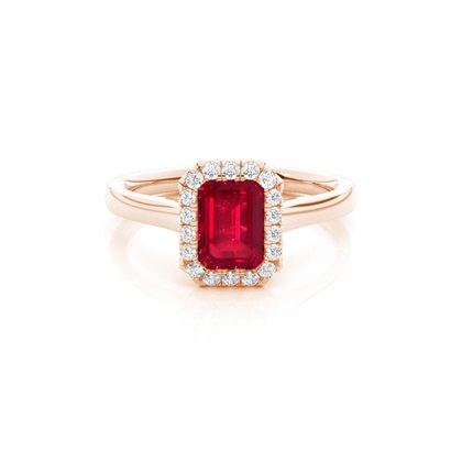 Bezel Setting Ruby Halo Engagement Ring
