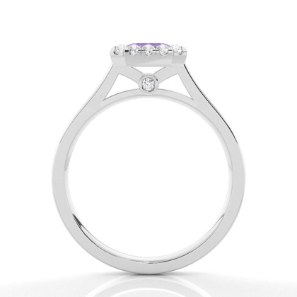 Lünette Fassung Amethyst Halo Verlobungsring