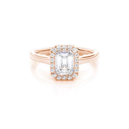 Bezel Set Moissanite Halo Engagement Ring