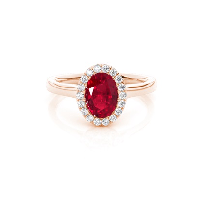 Bezel Setting Ruby Halo Engagement Ring