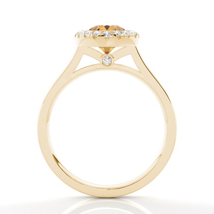 Lünette Fassung Citrin Halo Verlobungsring