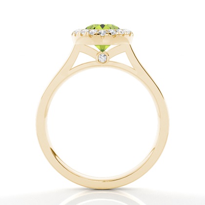 Lünette Fassung Peridot Halo Verlobungsring