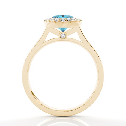 Lünette Fassung Topaz Halo Verlobungsring