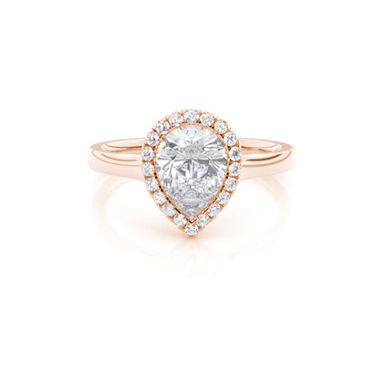 Bezel Set Moissanite Halo Engagement Ring