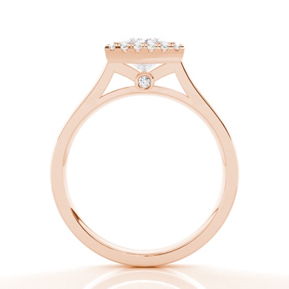 Lünette Set Moissanita Halo Verlobungsring