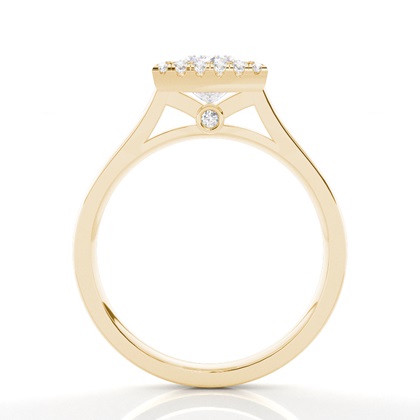 Lünette Set Moissanita Halo Verlobungsring