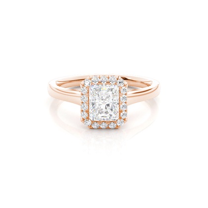 Bezel Set Diamond Halo Engagement Ring