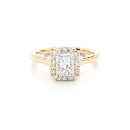 Bezel Set Diamond Halo Engagement Ring