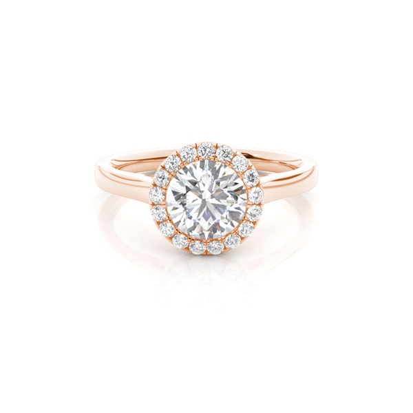 Bezel Set Diamond Halo Engagement Ring
