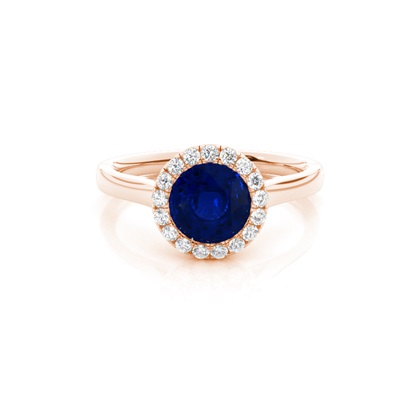 Rose Gold Sapphire Diamond Engagement Rings