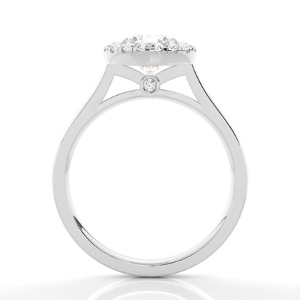 Lünette Set Moissanita Halo Verlobungsring