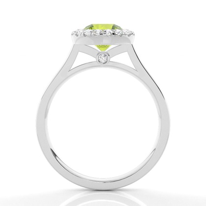 Lünette Fassung Peridot Halo Verlobungsring