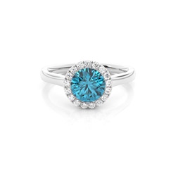 Lünette Fassung Topaz Halo Verlobungsring