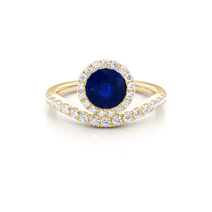 Yellow Gold Sapphire Diamond Engagement Rings