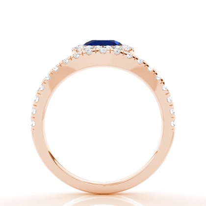 Rose Gold Sapphire Diamond Rings