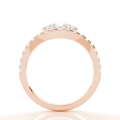 Bezel Set Moissanite Halo Engagement Ring