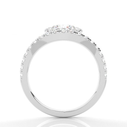 Lünette Set Moissanit Halo Verlobungsring