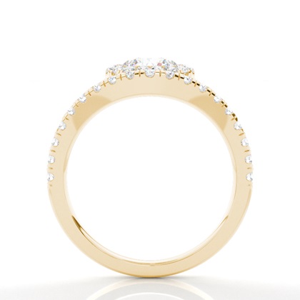 Bezel Set Moissanite Halo Engagement Ring