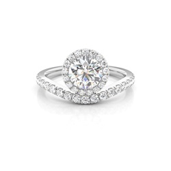 Lünette Set Diamond Halo Verlobungsring