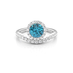 Lünette Fassung Topaz Halo Verlobungsring