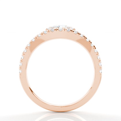 Bezel Set Diamond Halo Engagement Ring