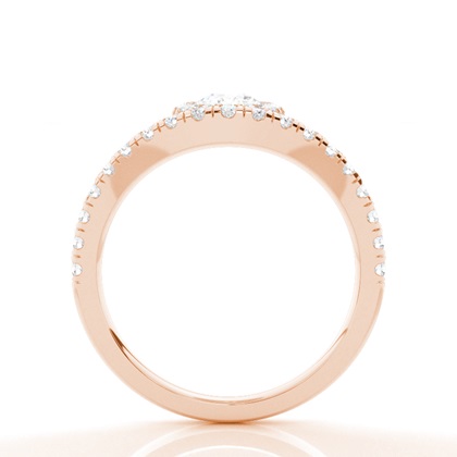 Lünette Set Moissanit Halo Verlobungsring