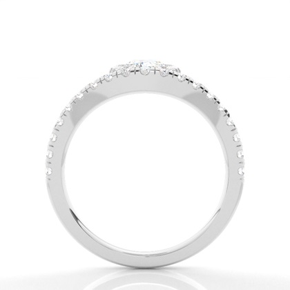 Lünette Set Diamond Halo Verlobungsring