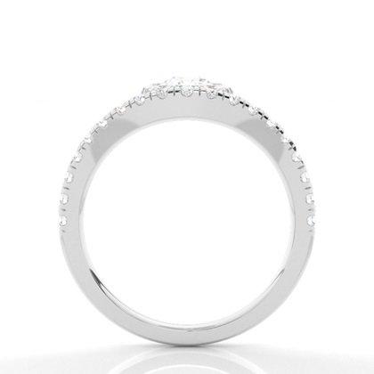Cushion Silver Halo Engagement Rings
