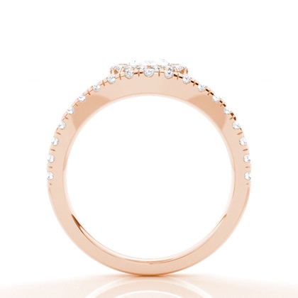 Lünette Set Moissanit Halo Verlobungsring