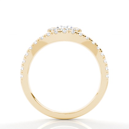 Bezel Set Diamond Halo Engagement Ring