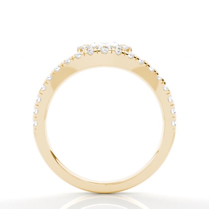 Bezel Set Moissanite Halo Engagement Ring