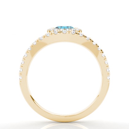 Lünette Fassung Topaz Halo Verlobungsring