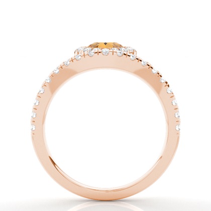 Lünette Fassung Citrin Halo Verlobungsring