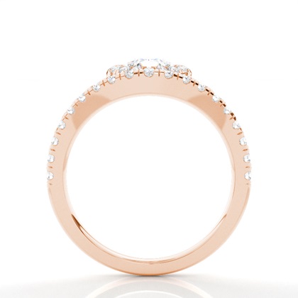 Lünette Set Diamond Halo Verlobungsring