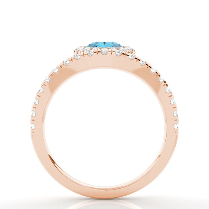 Lünette Fassung Topaz Halo Verlobungsring