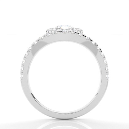 Lünette Set Diamond Halo Verlobungsring