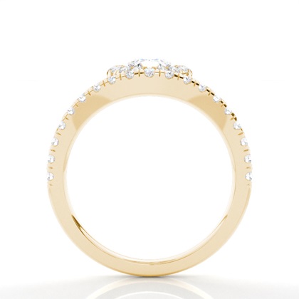 Lünette Set Diamond Halo Verlobungsring