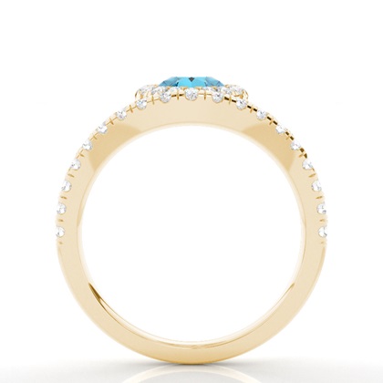 Lünette Fassung Topaz Halo Verlobungsring