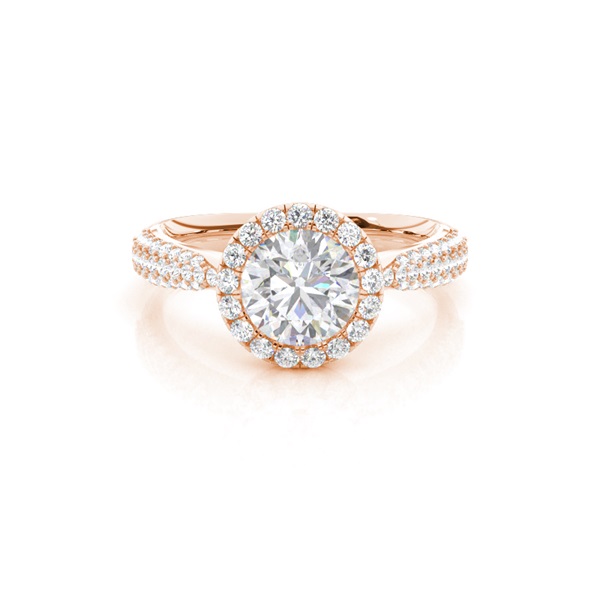 Prong Set Moissanite Halo Engagement Ring