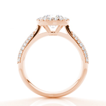Prong Set Moissanite Halo Engagement Ring